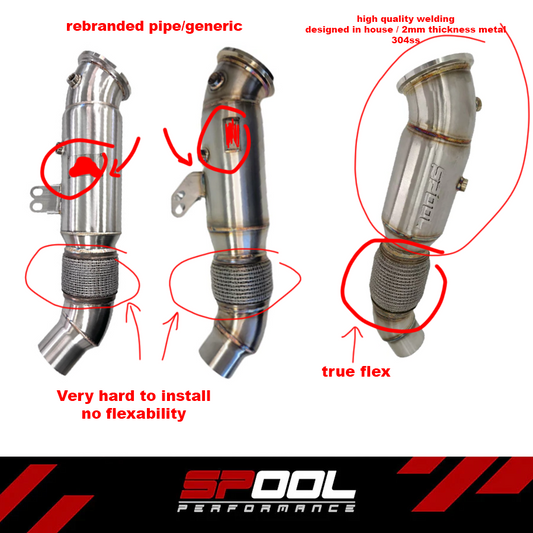 B58 5 Inch Stainless Steel 200 CELL Euro 5 Catted Downpipe Upgrade [Race Downpipes]
