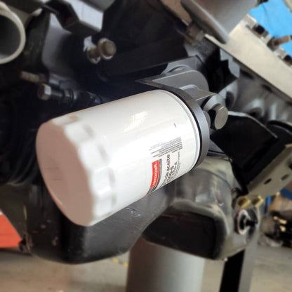 Oil Filter Adapter Rotates 90 Degree Black Billet For use on Ford 5.0L Engines