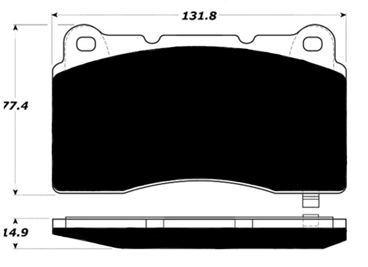 Porterfield Brake Pads for 2015 CADILLAC CTS Performance Brakes 345mm Disc RWD